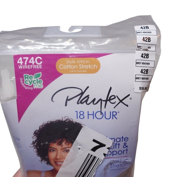 Playtex 18 Hour Ultimate Lift & Support Wireless Full Coverage Bra Sz 42B Gray - Picture 5 of 8